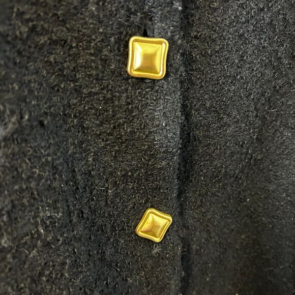 Vintage Bridgewater Black Wool Boucle Gold Buttoned LS Lady Jacket Size 12 - Picture 6 of 15